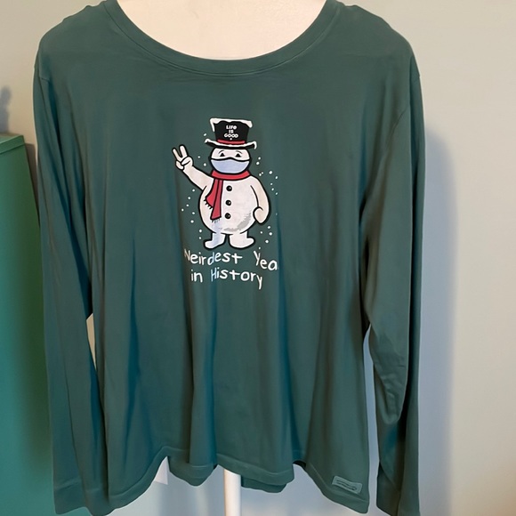 Life Is Good Other - Life Is Good Men's Long Sleeve Crusher Tee Green Weirdest Year in History XXXL